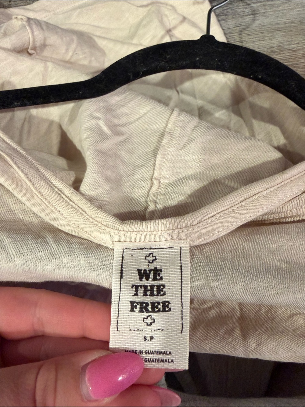 We The Free Pale tan Boxy Short Sleeve Crop Tee - Picture 3 of 3